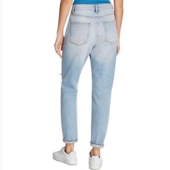 Sandro Paris | High Rise Pearl Star Light Wash Distressed Jeans Sz EU 34 US 4/27 - Picture 5 of 11